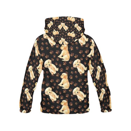 Golden Retriever Paw Pattern Print Women Pullover Hoodie-grizzshop