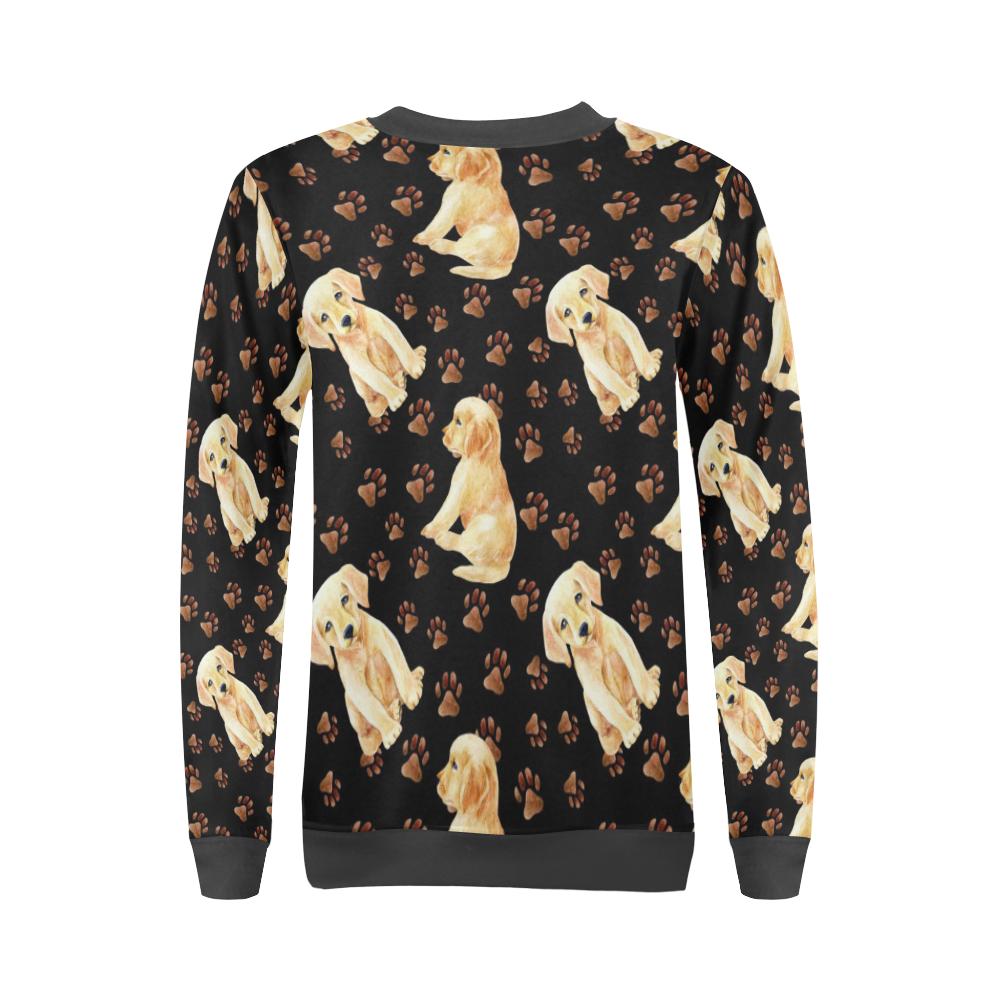 Golden Retriever Paw Pattern Print Women's Sweatshirt-grizzshop