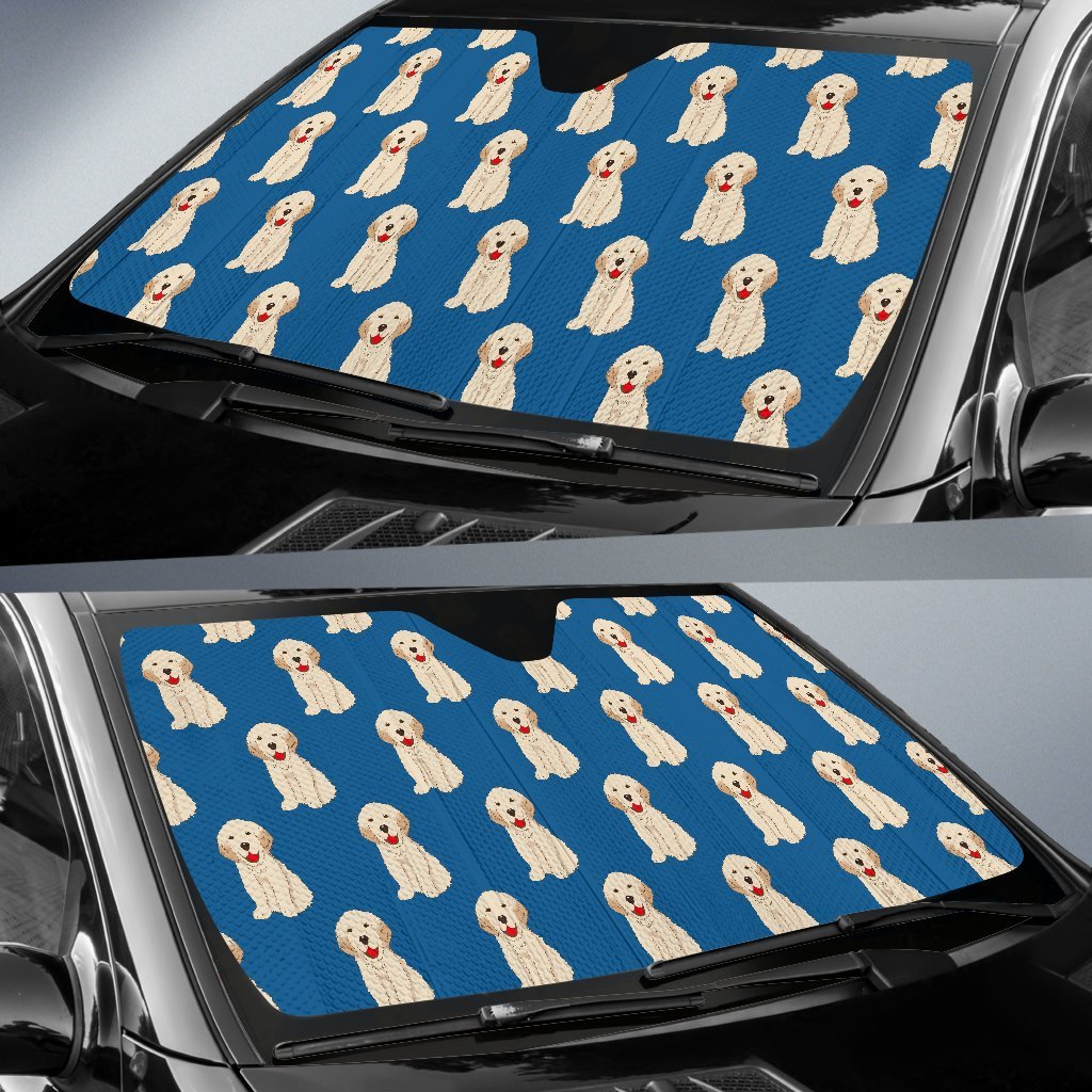 Golden Retriever Print Pattern Car Sun Shade-grizzshop
