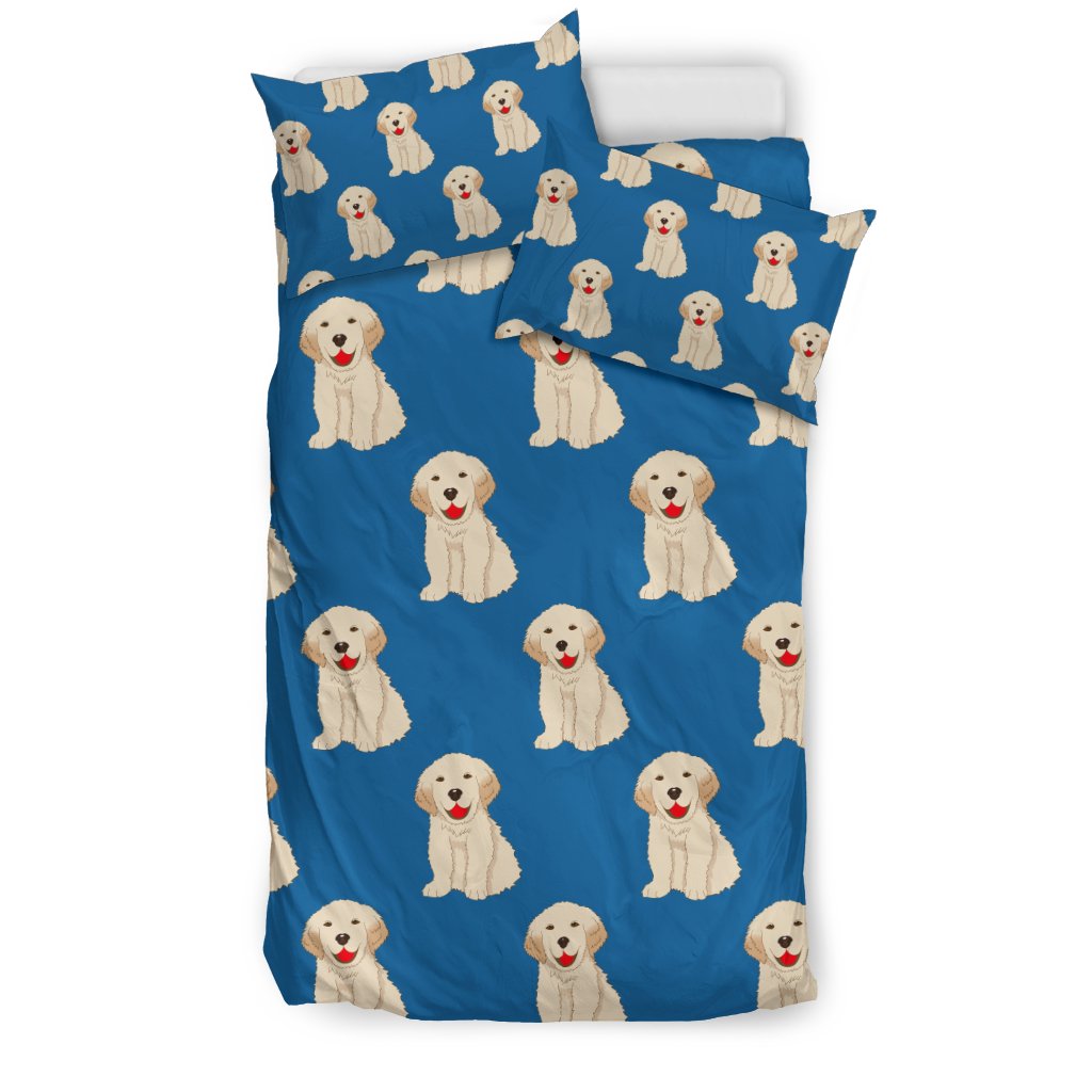 Golden Retriever Print Pattern Duvet Cover Bedding Set-grizzshop