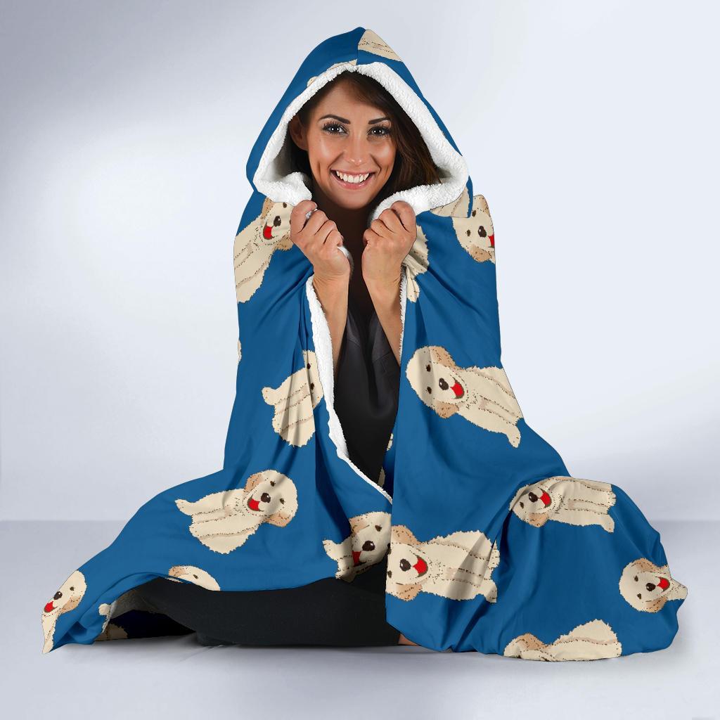 Golden Retriever Print Pattern Hooded Blanket-grizzshop