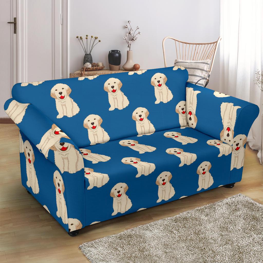 Golden Retriever Print Pattern Loveseat Cover-grizzshop