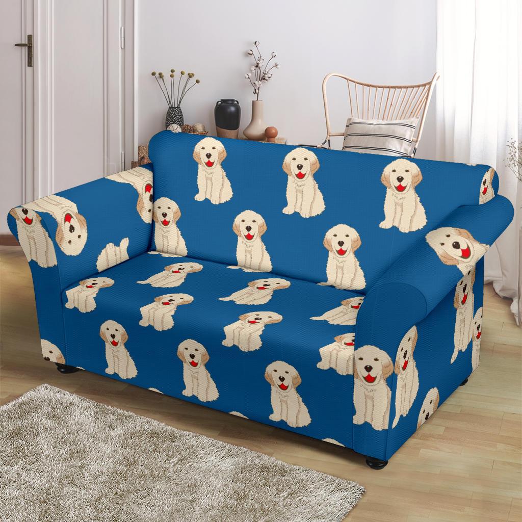 Golden Retriever Print Pattern Loveseat Cover-grizzshop