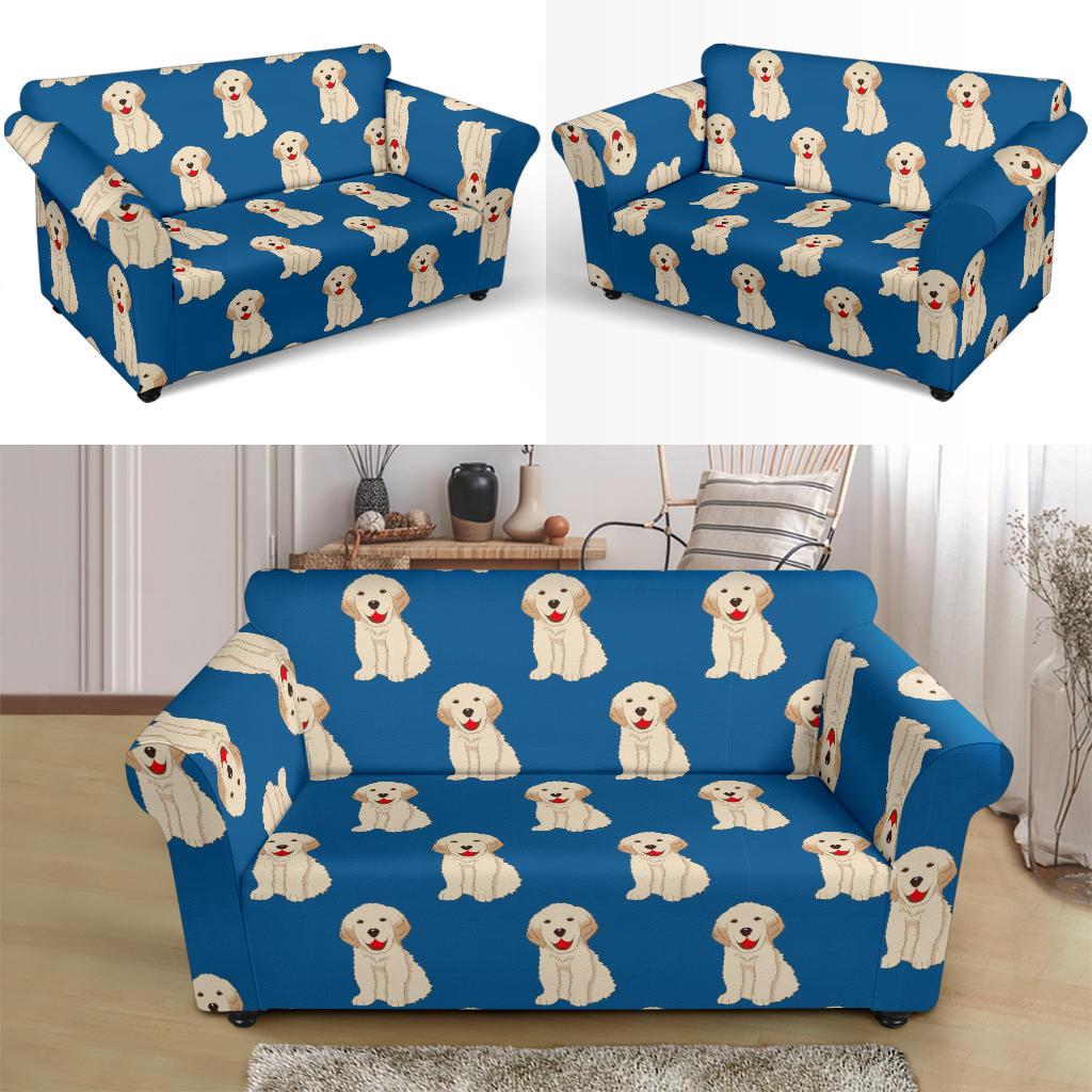 Golden Retriever Print Pattern Loveseat Cover-grizzshop