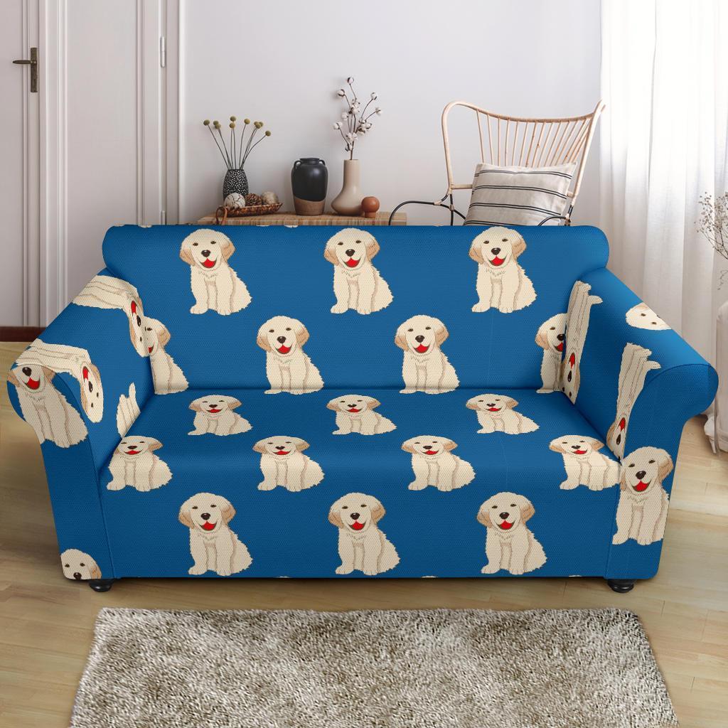 Golden Retriever Print Pattern Loveseat Cover-grizzshop