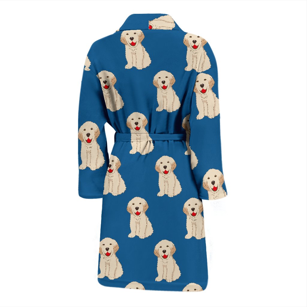 Golden Retriever Print Pattern Men Long Robe-grizzshop