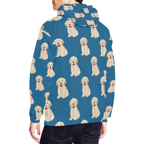 Golden Retriever Print Pattern Men Pullover Hoodie-grizzshop