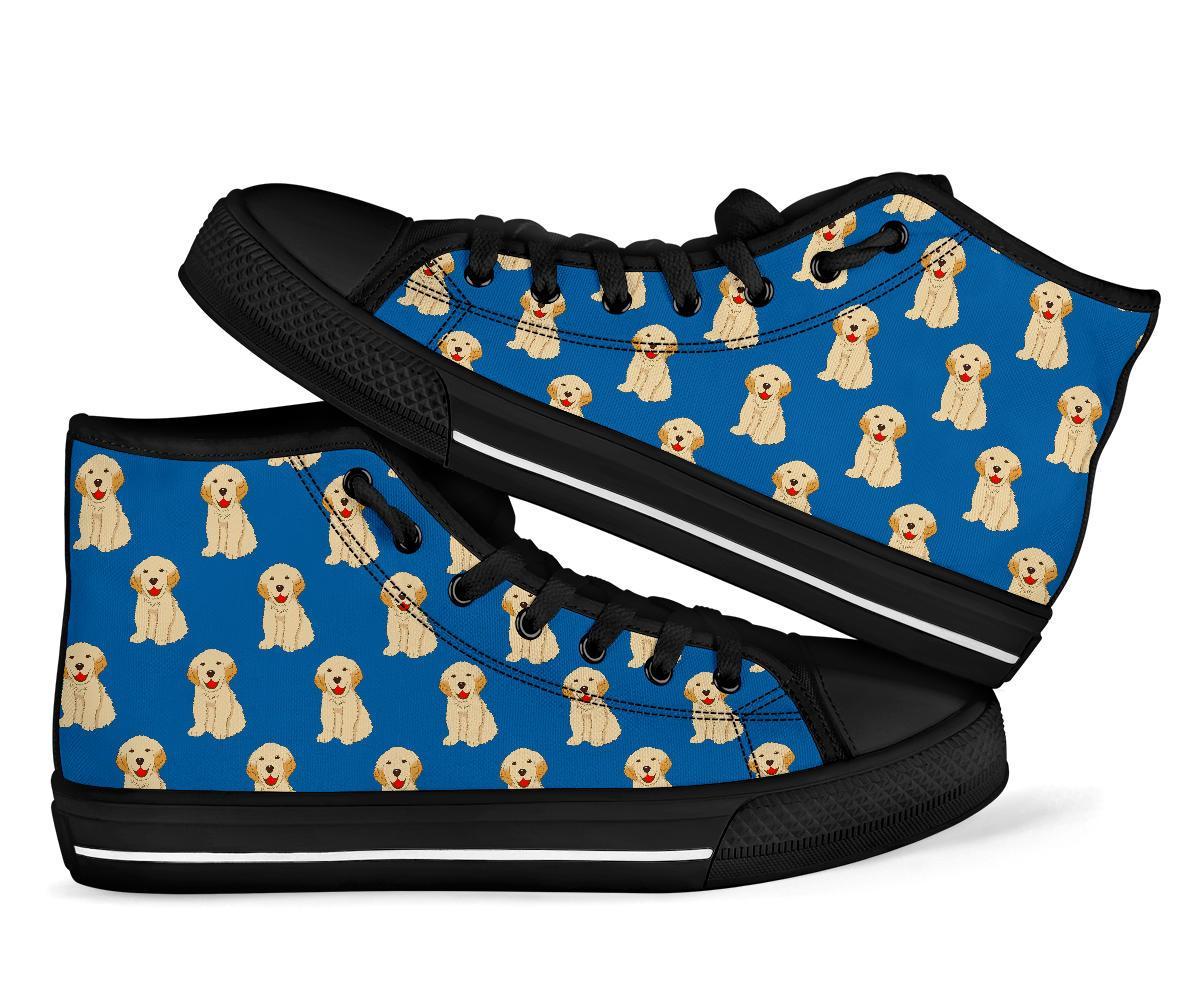 Golden Retriever Print Pattern Men Women's High Top Shoes-grizzshop