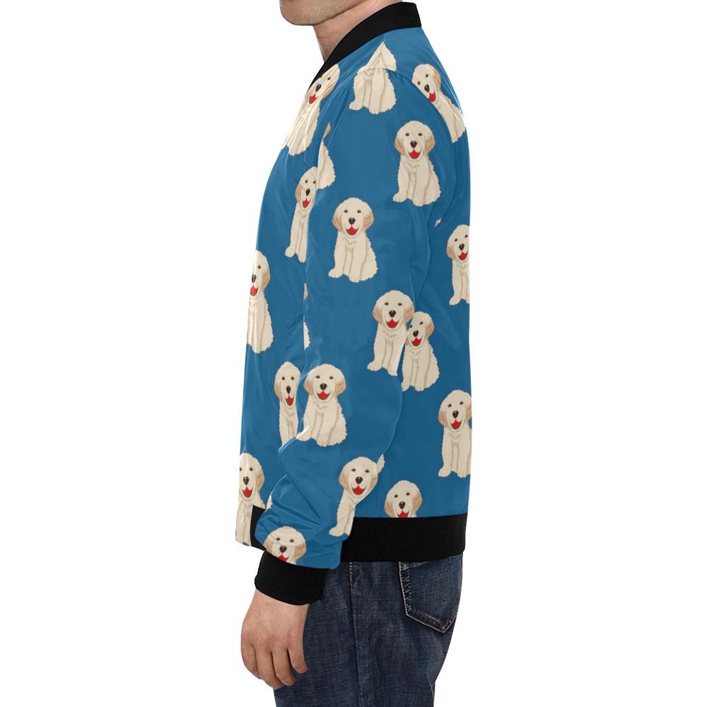 Golden Retriever Print Pattern Men's Bomber Jacket-grizzshop