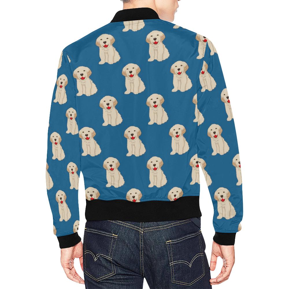 Golden Retriever Print Pattern Men's Bomber Jacket-grizzshop