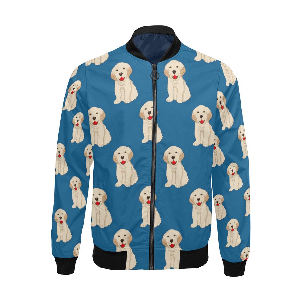 Golden Retriever Print Pattern Men's Bomber Jacket-grizzshop