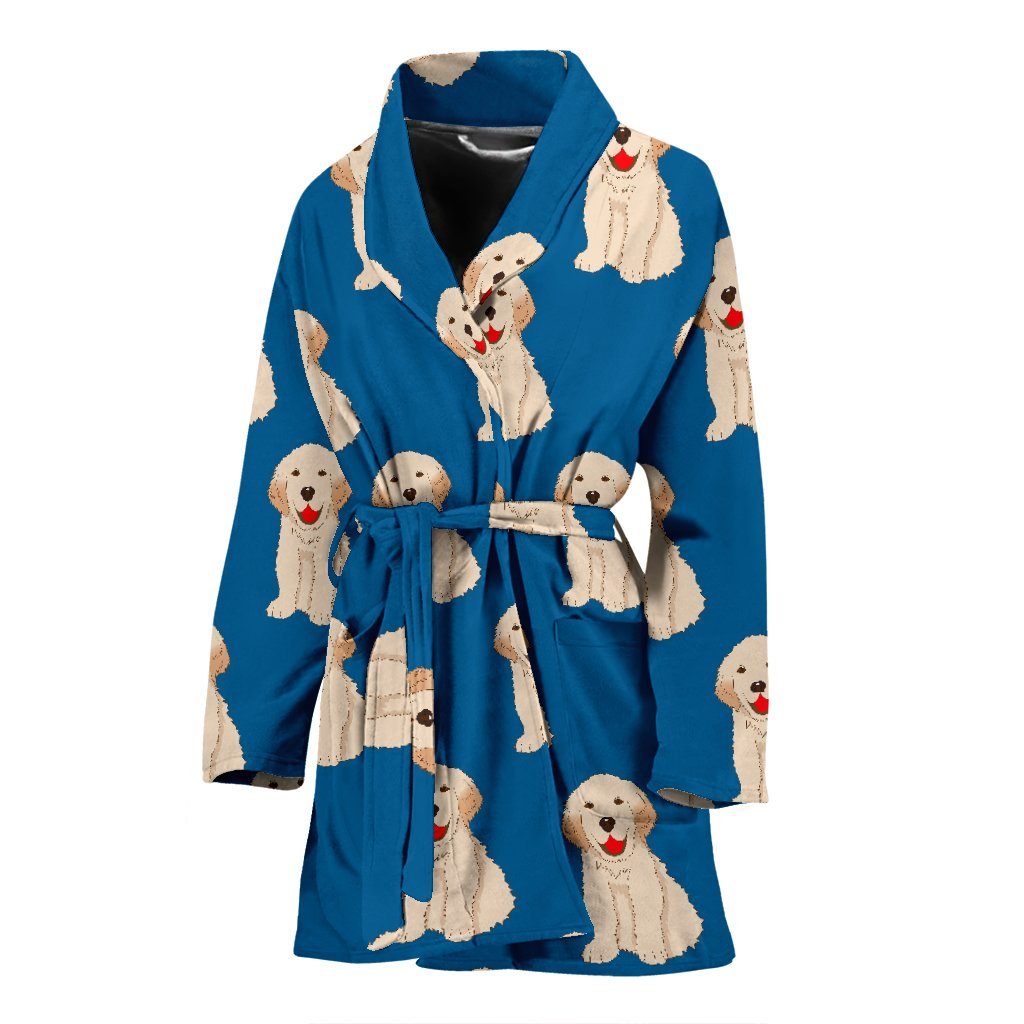 Golden Retriever Print Pattern Women Long Robe-grizzshop