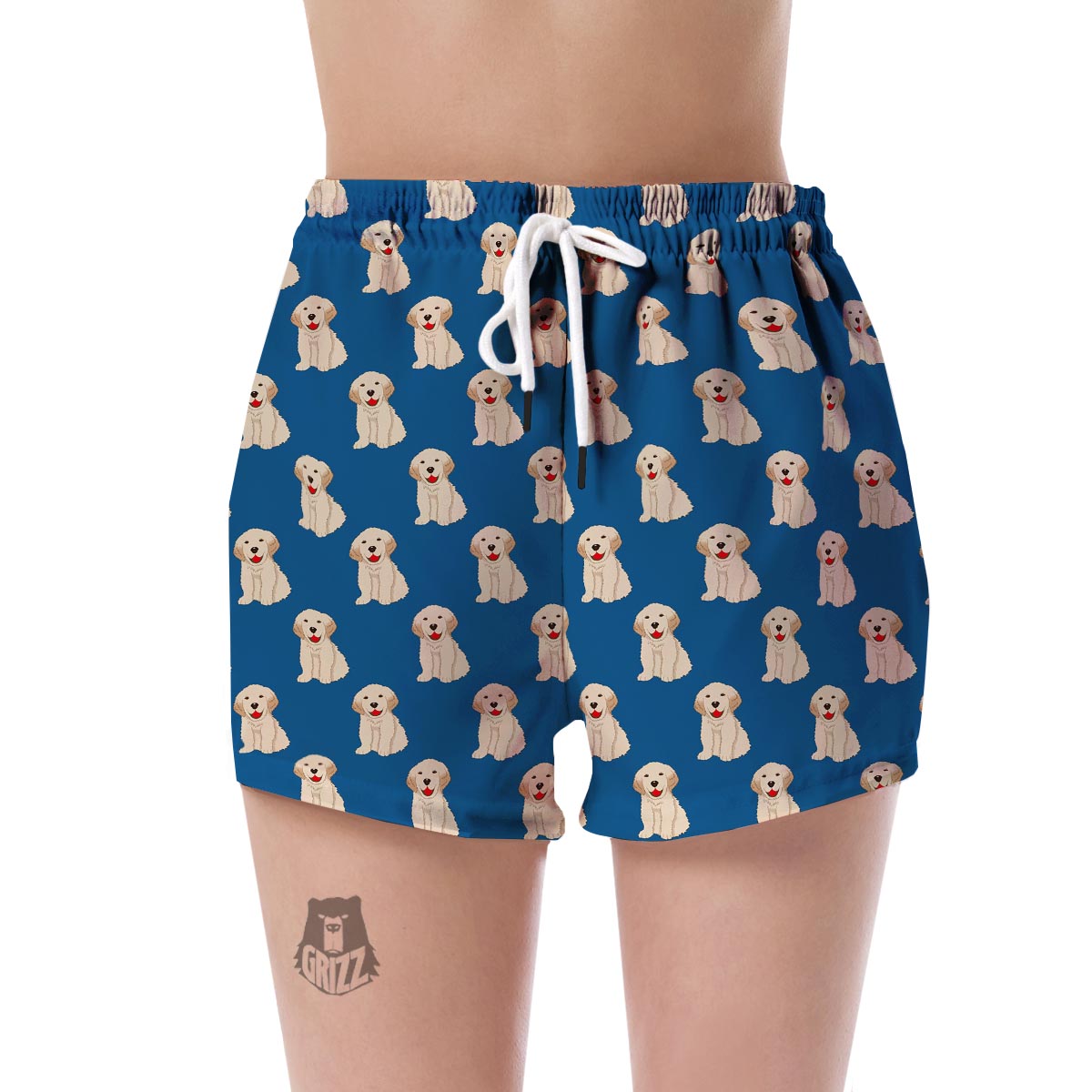 Golden Retriever Print Pattern Women's Shorts-grizzshop
