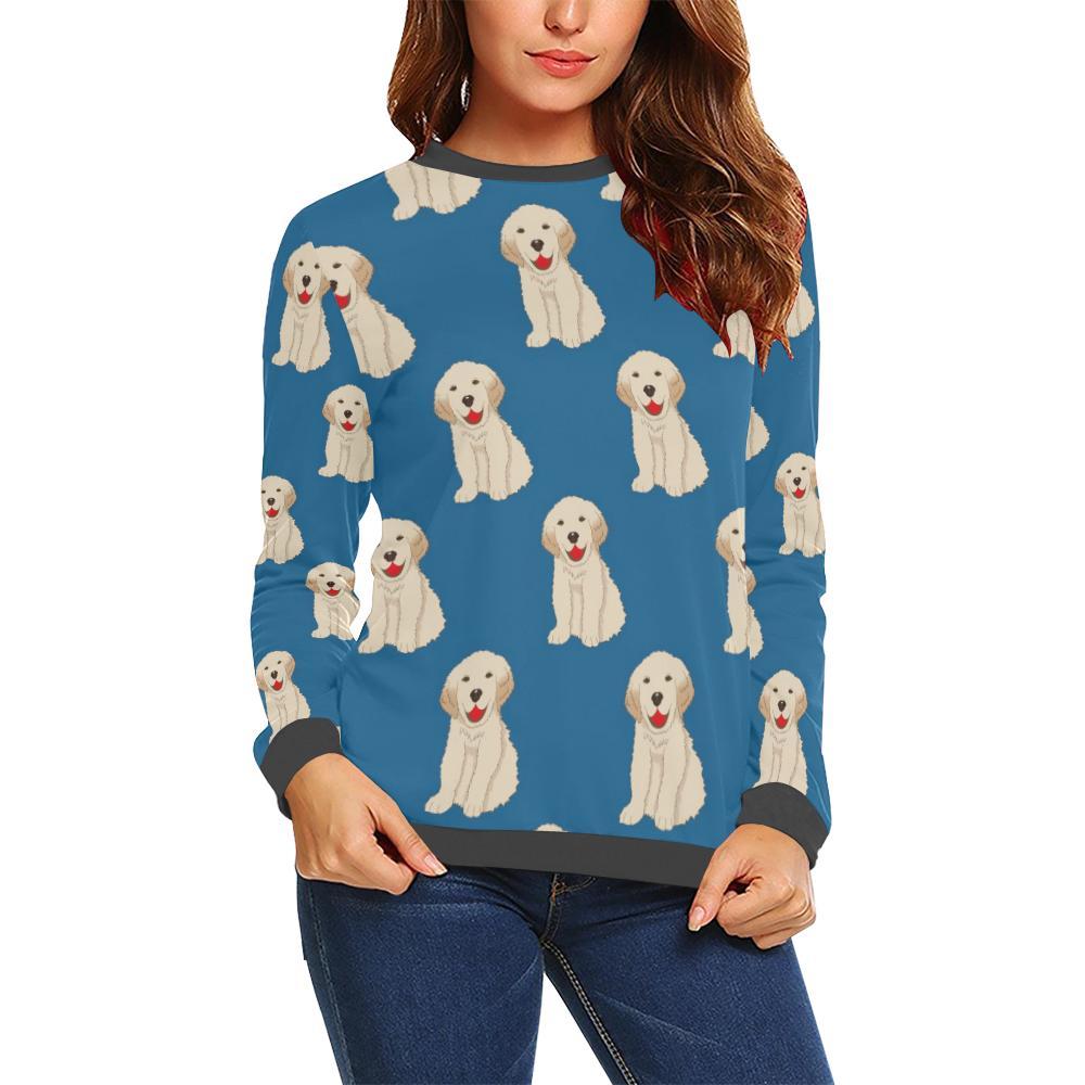 Golden Retriever Print Pattern Women's Sweatshirt-grizzshop