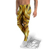 Golden Snake Kaleidoscope Print Men's Leggings-grizzshop