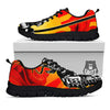 Golden Sun Samurai And Red Sky Print Black Sneaker-grizzshop