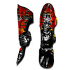 Golden Sun Samurai And Red Sky Print Muay Thai Shin Guards-grizzshop