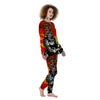 Golden Sun Samurai And Red Sky Print Women's Pajamas-grizzshop