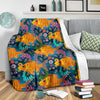 Goldfish Flower Pattern Print Blanket-grizzshop