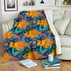 Goldfish Flower Pattern Print Blanket-grizzshop