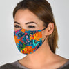 Goldfish Flower Pattern Print Face Mask-grizzshop