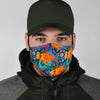 Goldfish Flower Pattern Print Face Mask-grizzshop