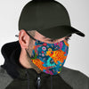 Goldfish Flower Pattern Print Face Mask-grizzshop