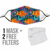 Goldfish Flower Pattern Print Face Mask-grizzshop