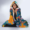 Goldfish Flower Pattern Print Hooded Blanket-grizzshop