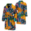 Goldfish Flower Pattern Print Men Long Robe-grizzshop