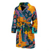 Goldfish Flower Pattern Print Men Long Robe-grizzshop