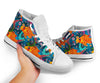 Goldfish Flower Pattern Print Men Women's High Top Shoes-grizzshop