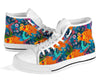 Goldfish Flower Pattern Print Men Women's High Top Shoes-grizzshop