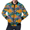 Goldfish Flower Pattern Print Men's Bomber Jacket-grizzshop