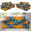 Goldfish Flower Pattern Print Sofa Covers-grizzshop