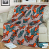 Goldfish Leaf Pattern Print Blanket-grizzshop