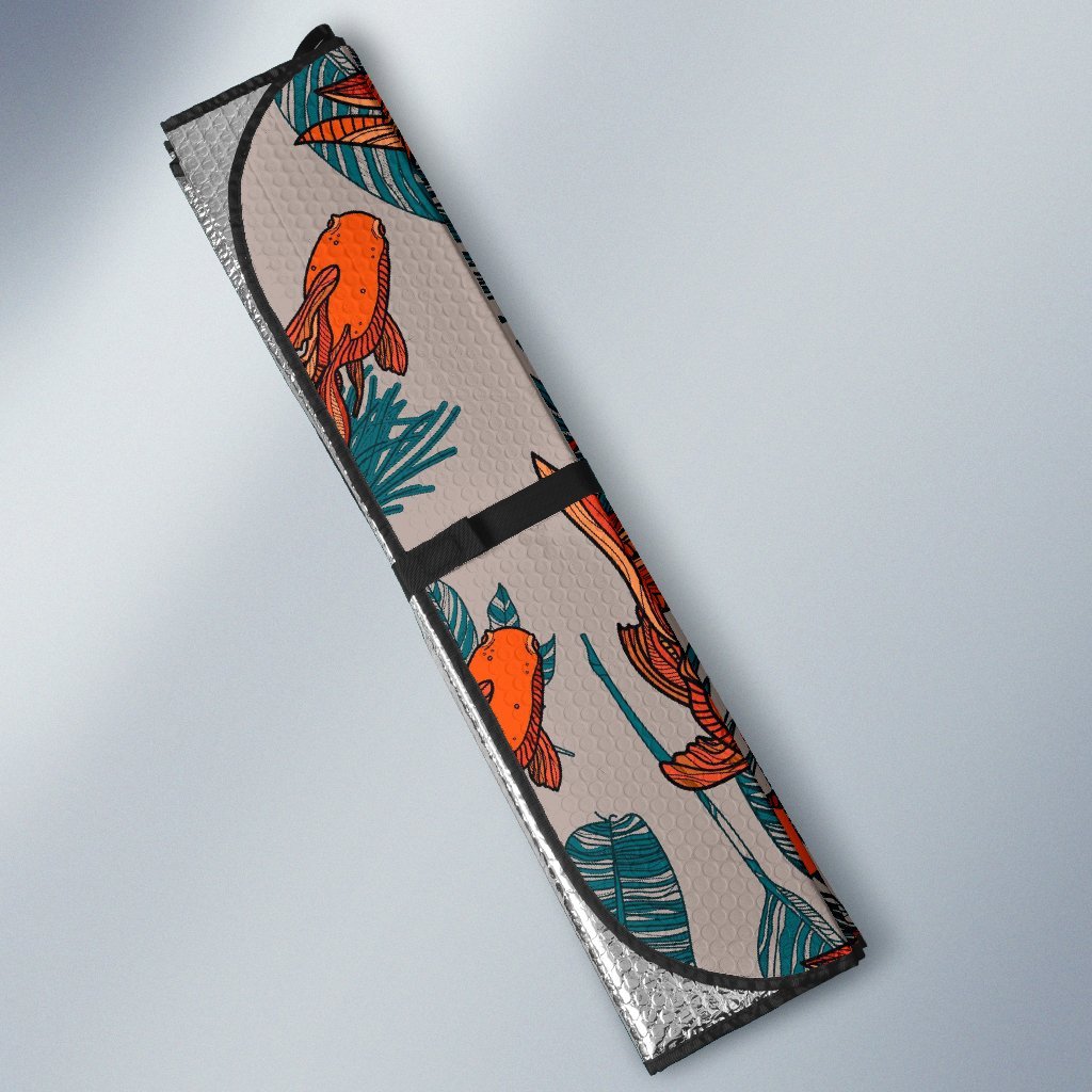 Goldfish Leaf Pattern Print Car Sun Shade-grizzshop