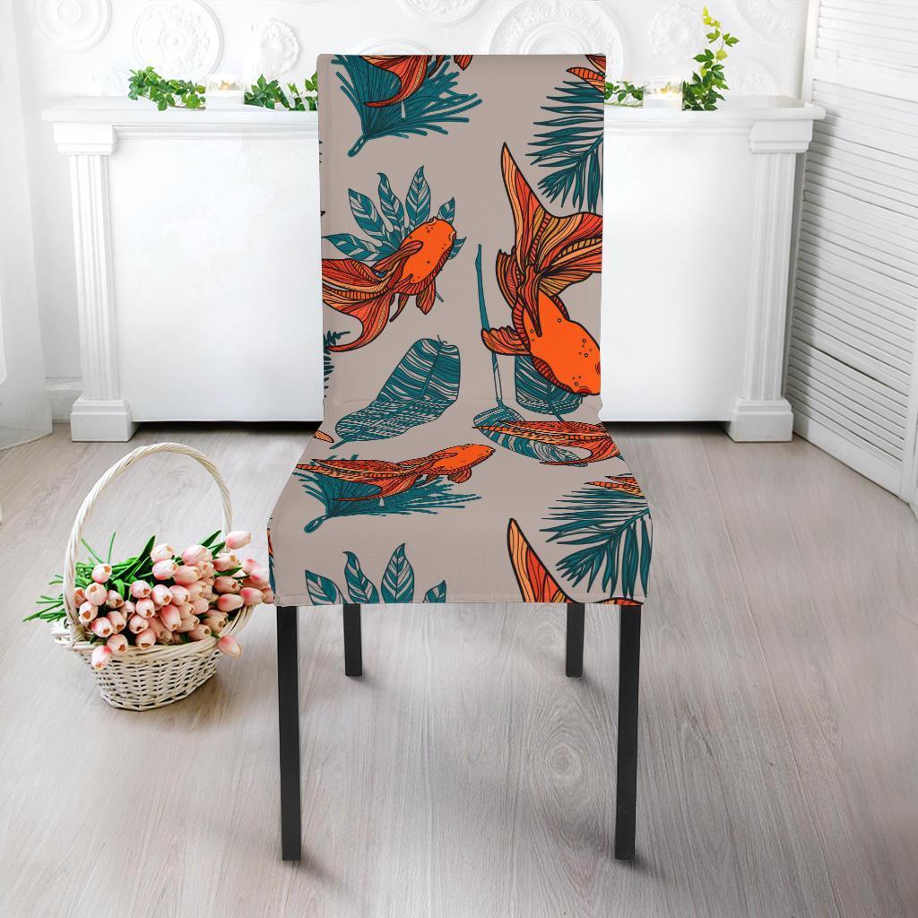 Goldfish Leaf Pattern Print Chair Cover-grizzshop