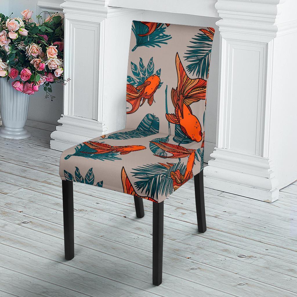 Goldfish Leaf Pattern Print Chair Cover-grizzshop