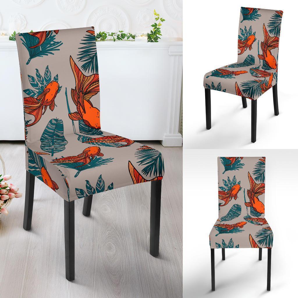 Goldfish Leaf Pattern Print Chair Cover-grizzshop