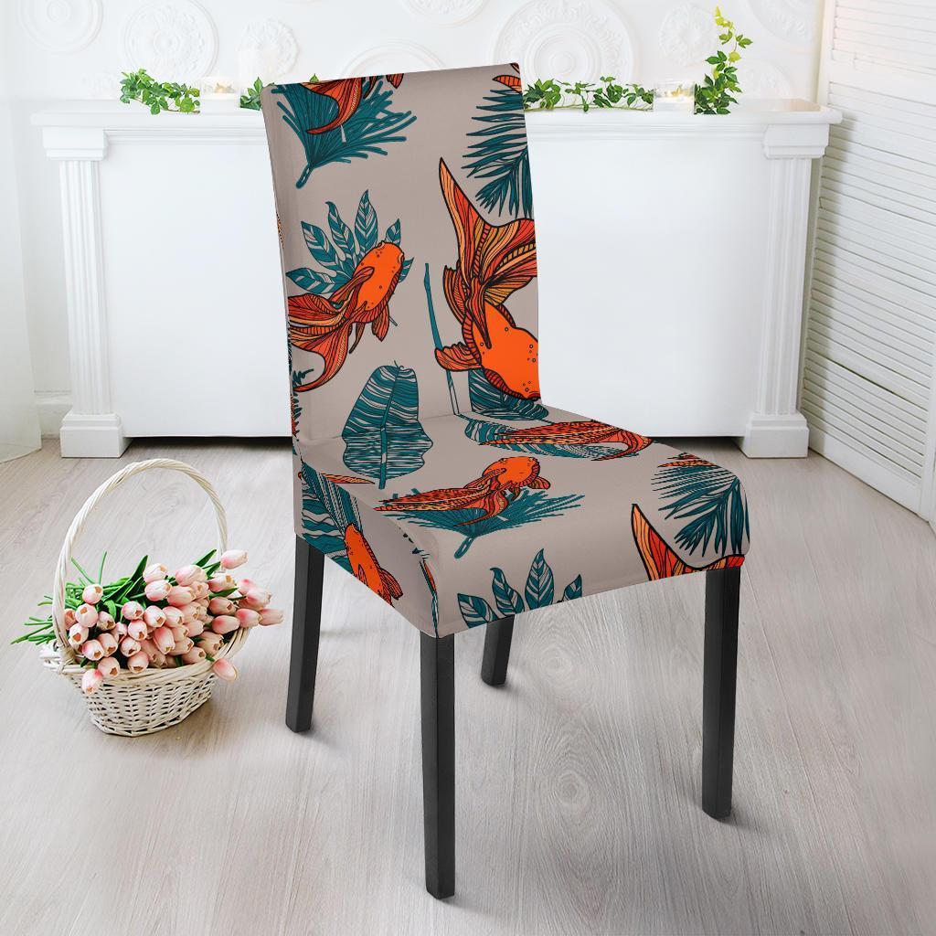 Goldfish Leaf Pattern Print Chair Cover-grizzshop