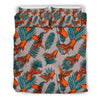 Goldfish Leaf Pattern Print Duvet Cover Bedding Set-grizzshop