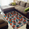 Goldfish Leaf Pattern Print Floor Mat-grizzshop