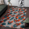 Goldfish Leaf Pattern Print Floor Mat-grizzshop