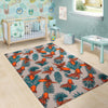 Goldfish Leaf Pattern Print Floor Mat-grizzshop