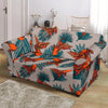 Goldfish Leaf Pattern Print Loveseat Cover-grizzshop