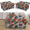 Goldfish Leaf Pattern Print Loveseat Cover-grizzshop