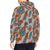 Goldfish Leaf Pattern Print Men Pullover Hoodie-grizzshop