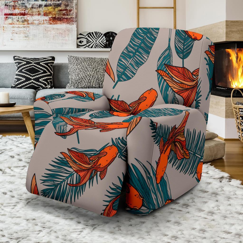 Goldfish Leaf Pattern Print Recliner Cover-grizzshop