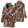 Goldfish Leaf Pattern Print Women Long Robe-grizzshop